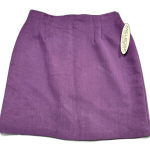Melrose Purple Mini Skirt Solid Bold Stretch A-Line NEW Women's Size 14 Petite